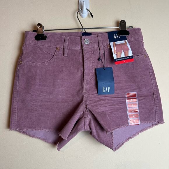GAP Corduroy Shorts Mauve Nostalgia Rose Pink Cut-Off Frayed Hem Women’s Size 2 - Picture 15 of 15